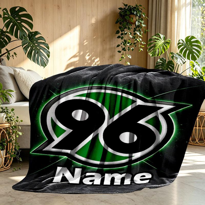 Custom Name Personalized Hannover 96 Football Print Blanket, Home Decor, Bedroom, Sofa, Camping, Couch, Gifts for Birthday Christmas