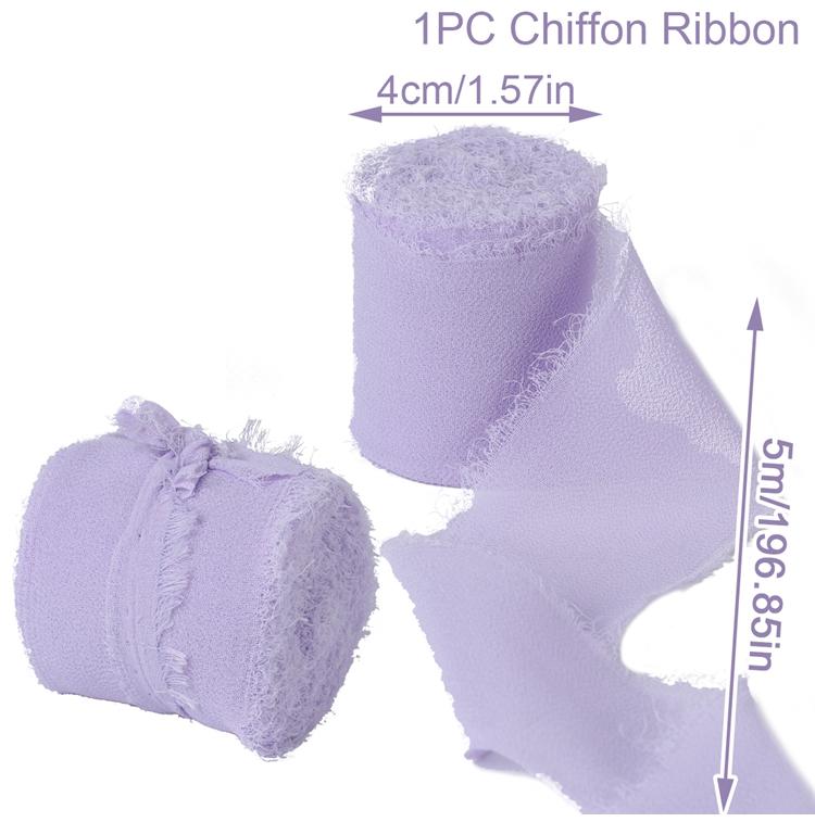 4CM*5M Handmade Frayed Edged Satin Chiffon Silk Ribbon For Wedding Invitation Wrapping Bouquets Birthday Party Decorations Gifts
