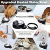 Heated Water Bowl for Outdoor Dogs Cats, 100W Heated Dog Bowls, Adjustable Temperature Heated Pets Water Dish with Removable Stainless Steel Bow for