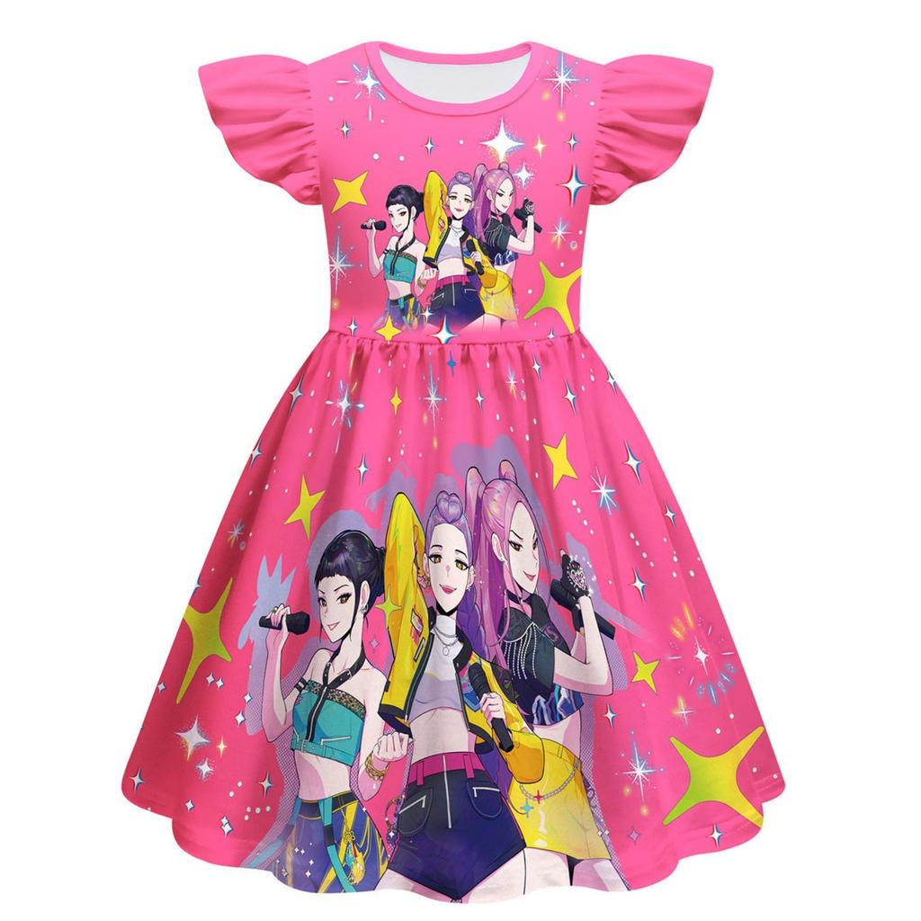 Girls Witch  Girls Flying Sleeves Children's Dress Children's A-line Skirt