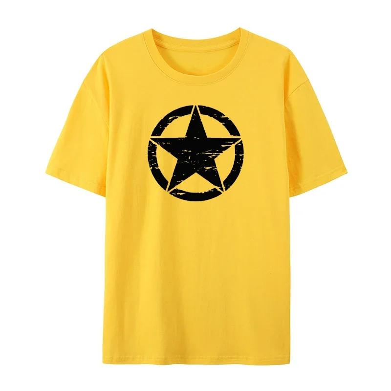 Summer Men's Short-sleeved Fashion Casual Printed Daily Versatile and Comfortable Round Neck Solid Color T-shirt Men's Tops