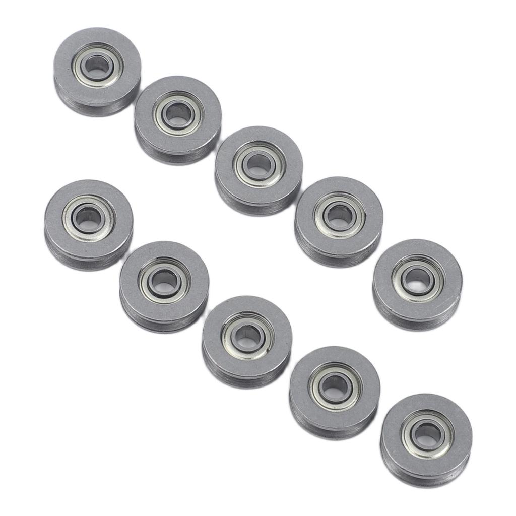 10PCS Carbon Steel V623ZZ Groove Round Bottom Track Pulley Bearings Sliding Rollers for Photography and Fitness