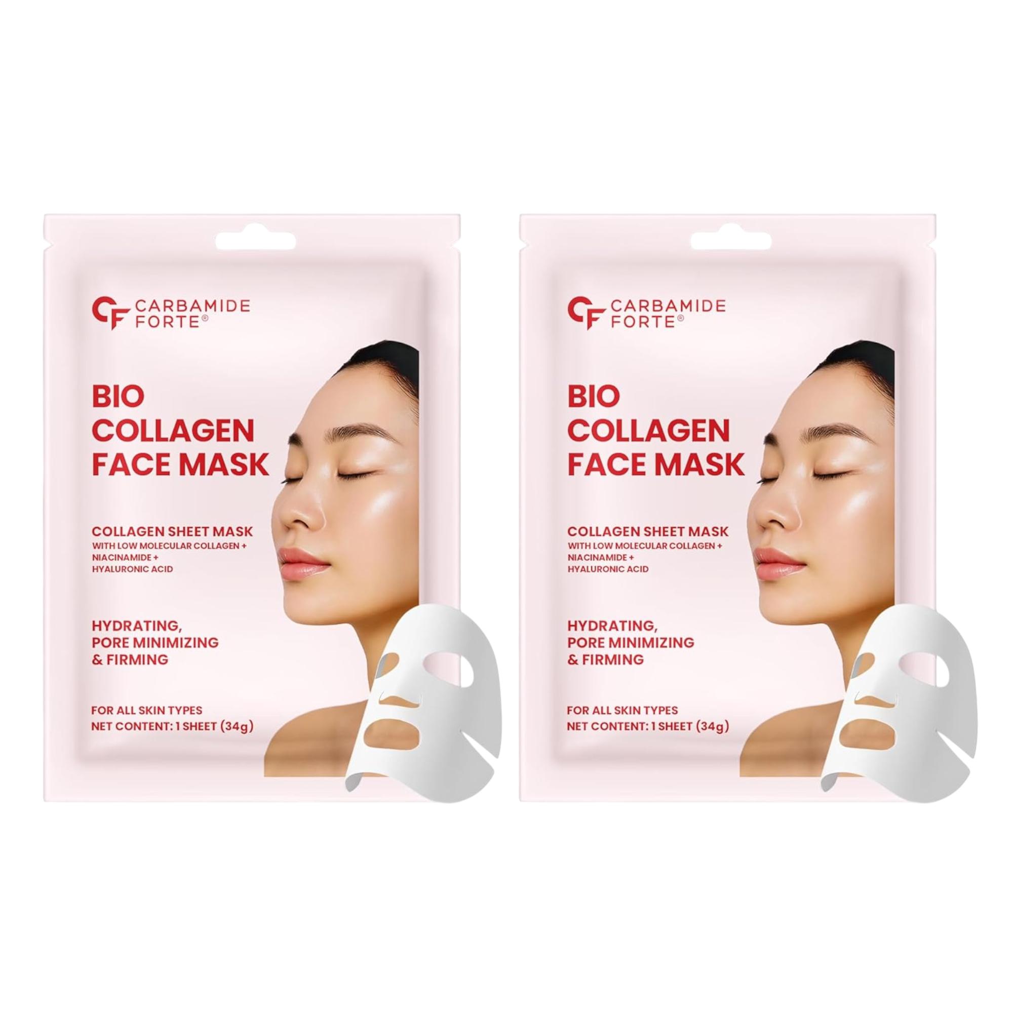 

Carbamide Forte Bio Collagen Overnight Hydrogel Face Mask Sheets For Deep Hydration All Skin Types 35 g Pack Of 2