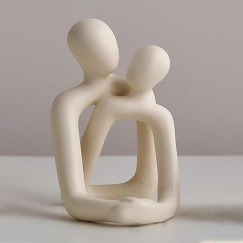 

Abstract Figure Statue Love Statue Home Decor Embrace Sculpture Modern Abstract Character Couple Living Room Desktop Creative білий