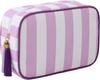Large Striped Portable Cosmetic Bag For Women Tassel Zipper Makeup Bag Large Capacity Pouch Bags Casual Tote with Zipper Closure