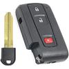 Keyecu Replacement Shell Keyless Smart Remote Key Case Fob 2+1 Button for Toyota Prius 2004-2009 with Uncut Key Blade