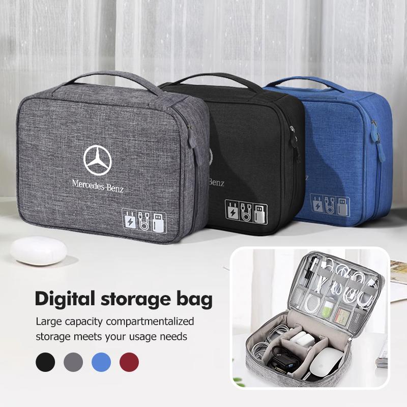 WLG4 Car USB Data Cable Organizer Headset Charging Treasure Box For Mercedes Benz AMG A C E S G Class W201 W210 W108 W204 W205 W203
