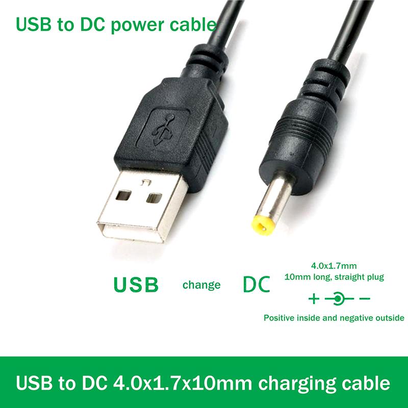 1PC 100CM USB Power Charger Cable DC 4.0mm Plug For 100 110 Game Player 5V2A DC4017 Charging Cord
