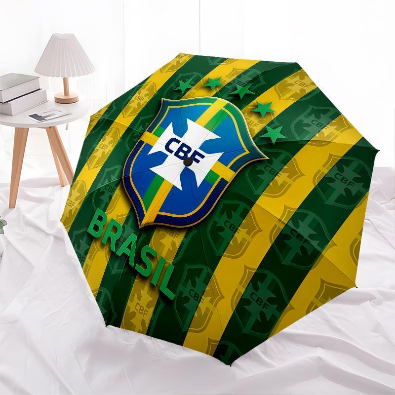 Brazil pattern, automatic folding umbrella, portable and foldable design, 8 ribs, a Christmas or birthday gift.