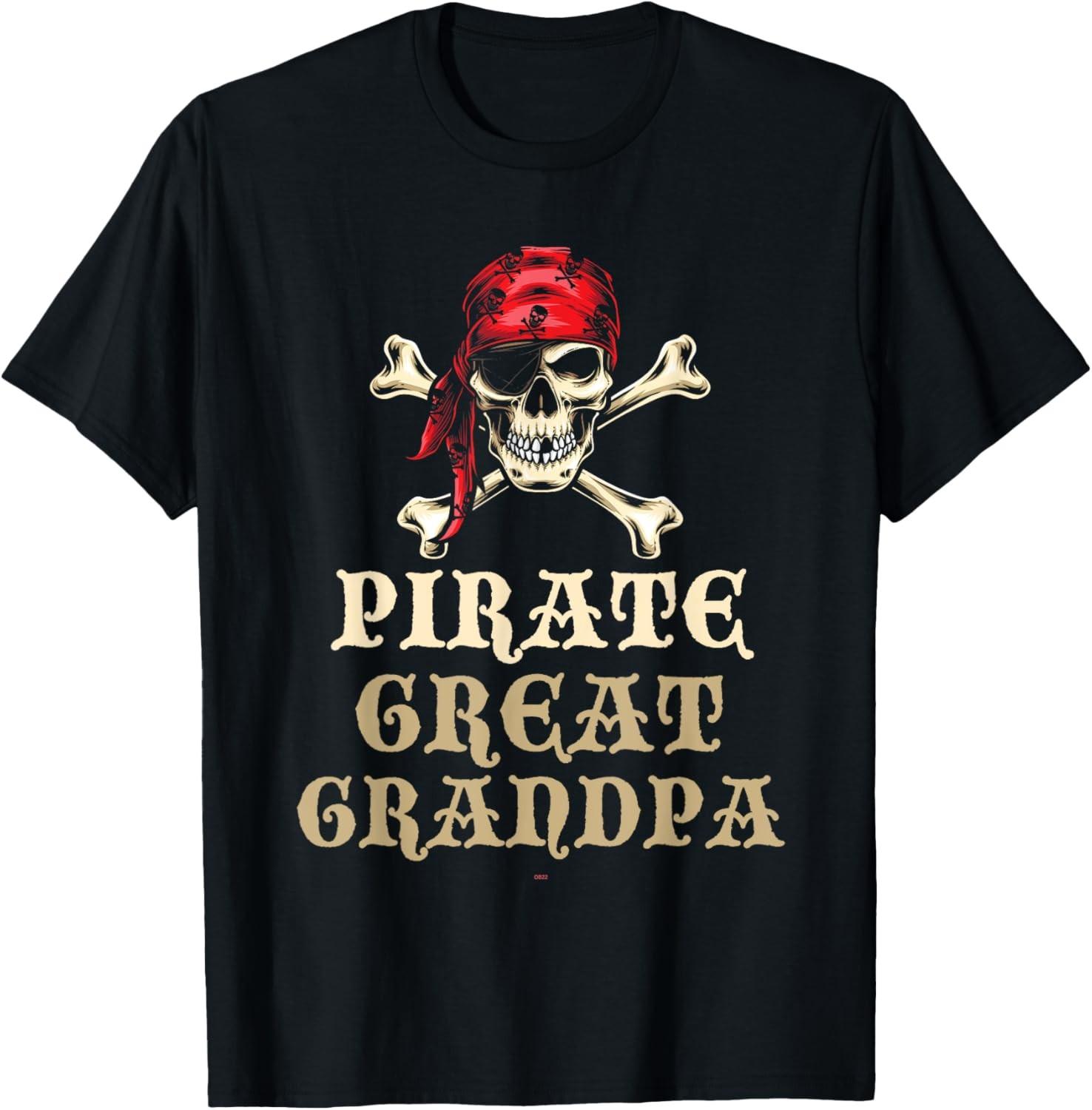 Pirate Great Grandpa Skull Costume Halloween Funny T-Shirt S разноцветный