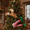 Festival Atmosphere Prop Christmas Elf Legs Tree Ornaments Plush Stuffed Stuck Celebration Supply Topper Decorations for Xmas Tree Indoor