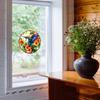 Painted flowers birds balcony glass Windows home beautification and decoration static window stickers