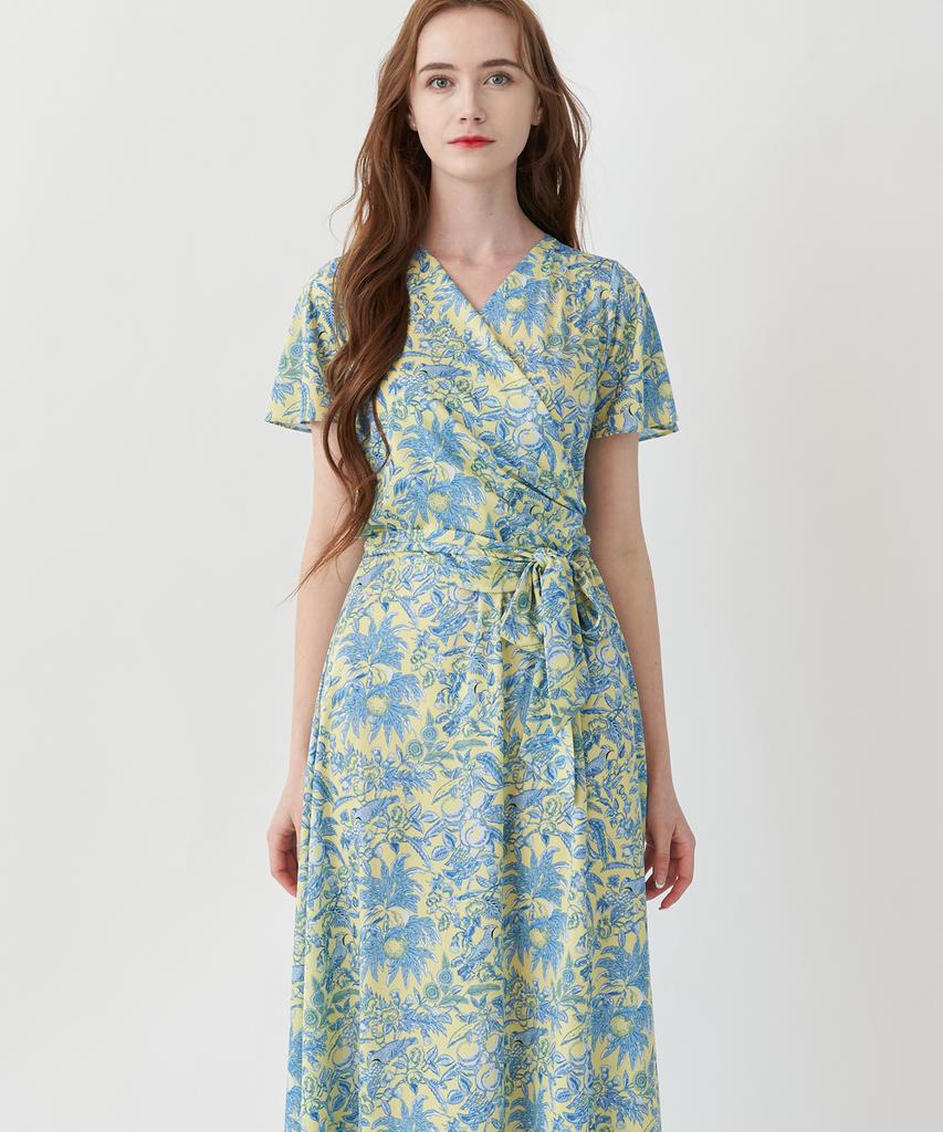 Bonide V&A Wrap Dress Yellow