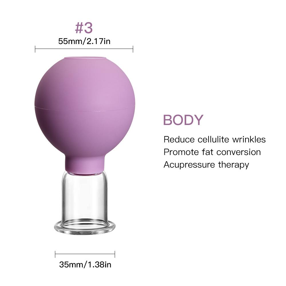 Rubber Massage Body Cups Glass Vacuum Cupping Anti Cellulite Suction Cup Massager for Face Facial Skin Lifting Tools