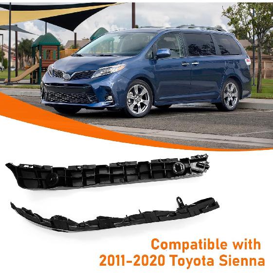 

Yumzeco Compatible with Toyota Sienna Front Bumper Bracket 2011-2020, Driver and Passenger Side Front Bumper Retainer Support Bracket, Replace for