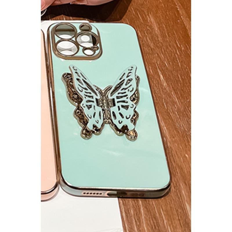 

Applicable To Apple 16 Promax Mobile Phone Case Plated Butterfly Stand IPhone 17 Protective Case 1415 New Luxury iPhone12Promax