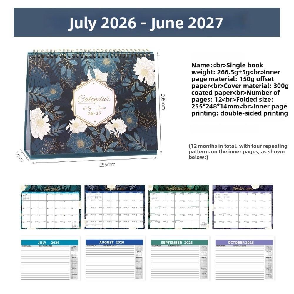 Daily Schedule Desktop Calendar Portable Standing Flip Calendar Annual Calendar  Desktop Use
