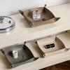 Square Pu Leather Storage Box, Nordic Style Desktop Storage Tray