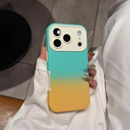 Premium Color Block Skin-feel 2-in-1 Drop-proof Case for iPhone 17 Pro Max/16/15