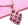 Purple Gold-Plated Rose Gold Inlaid Redstone Pendant Set, Fashionable Foreign Style And Generous Temperament, Colored Gold Collarbone Chain.