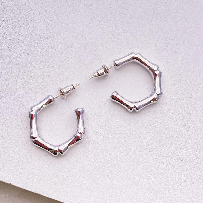 

Бамбуковые серьги женственность холодный ветер простые ретро серьги925 серебряные серьги-иглы мода