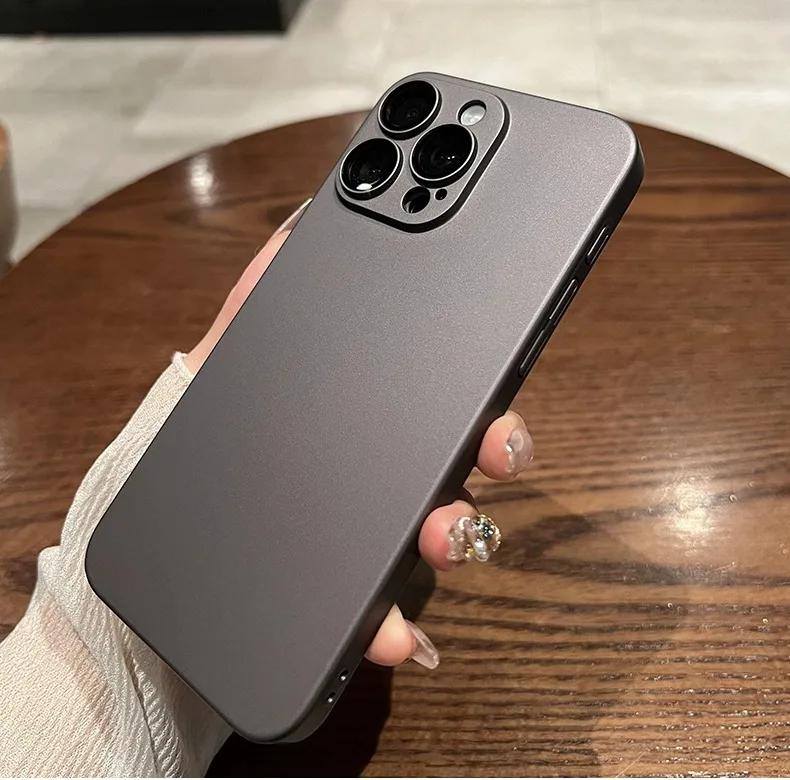 Luxury Original Matte Armor Rugged Phone Case For iPhone 17 16 15 14 13 12 11 17 Pro Max Plus Slim Camera Glass Protection Cover