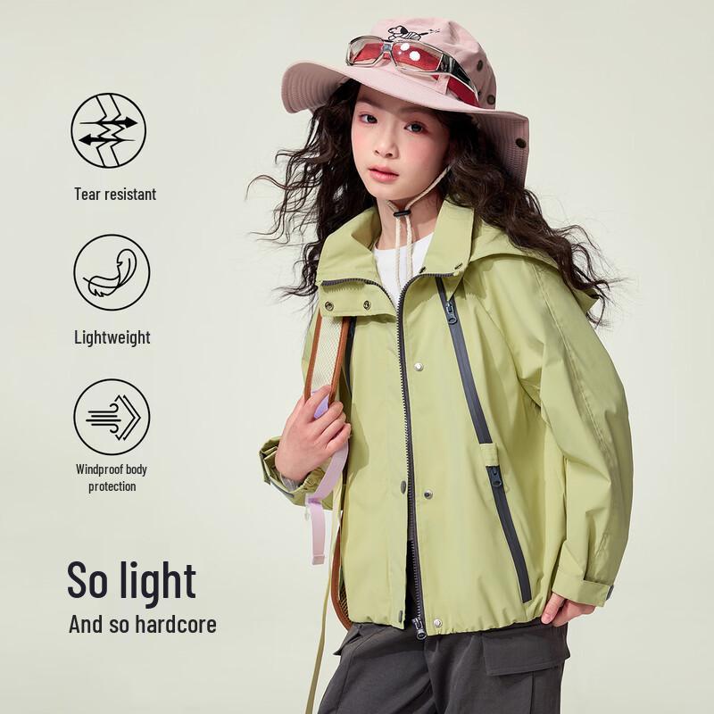Mädchen Kapuzen-Winddichte Softshelljacke
