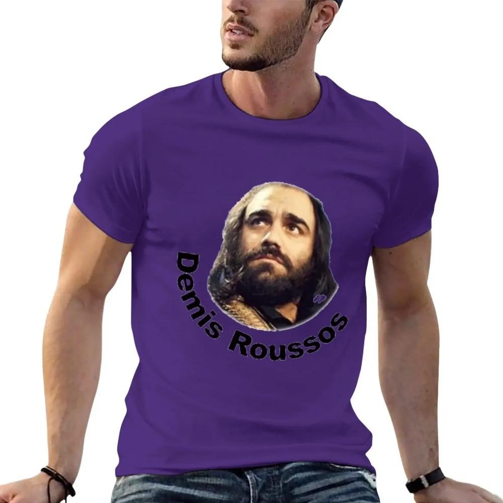 Great Tribute To Demis Roussos T-Shirt Man Round Collar T-shirt Vintage Summer Clothes Plain T Shirts Men Outfits Harajuku Sale
