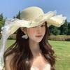 Summer Straw Hat With Large Brim For Beach And Sun Protection