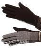 ELLE Made In Japan Angora Blend Patchwork Jersey Gloves with Smartphone Compatible Logo and Case Women's (Herringbone (Brown), 21-22cm)