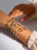 Boho Natural Stone Beaded Bracelet for Women Toggle Clasp Crystal Bead Chain Bracelet Chic Design Stainless Steel Jewelry Gift