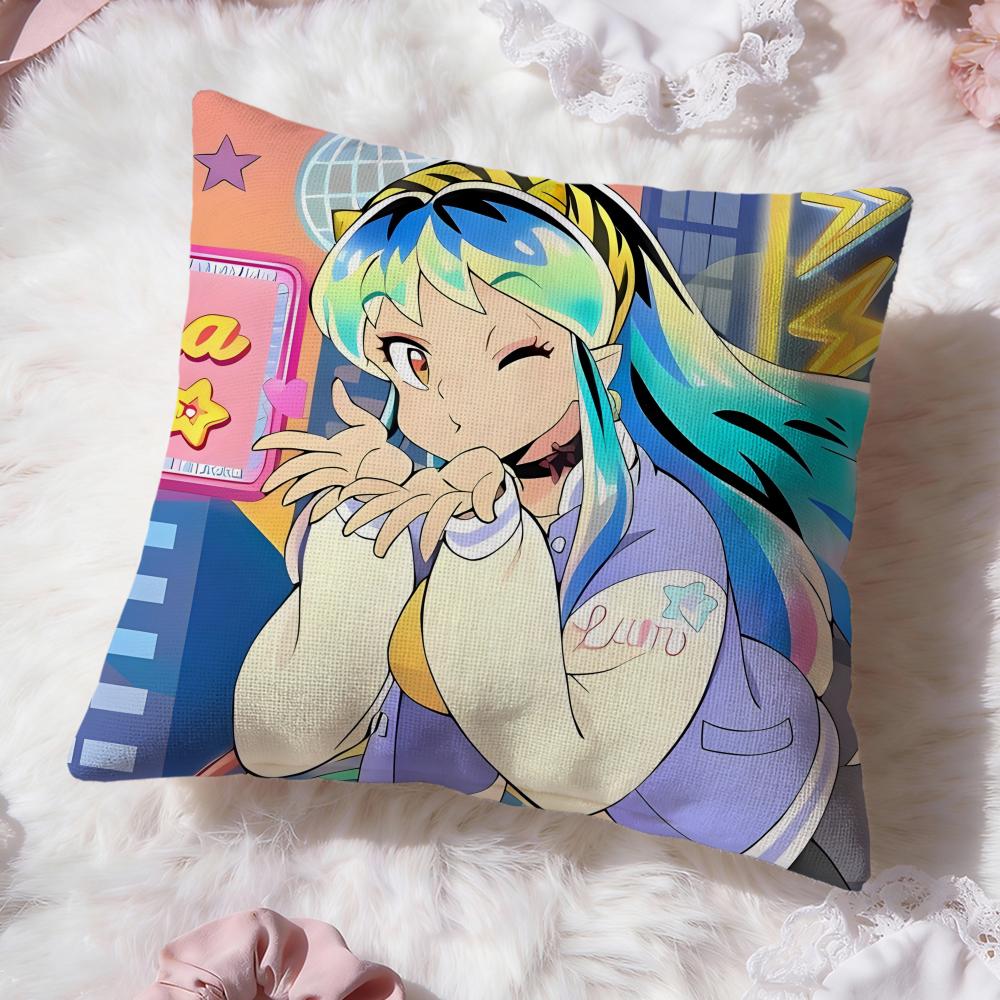 Cuscino Carino Anime U-Urusei Yatsura Copricuscino Comfort Premium Reversibile Copricuscino - Design Due in Uno per Qualsiasi Stanza e Interno Auto