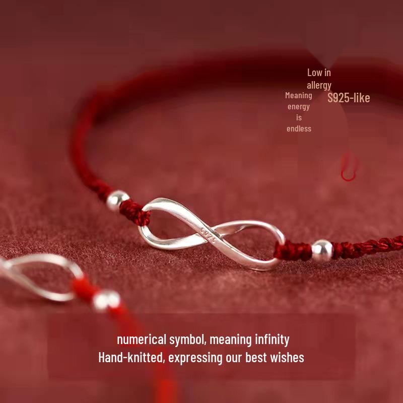 Sterling Silver Koi Fish Red String Bracelet for Women – Good Luck Handmade Braided Rope