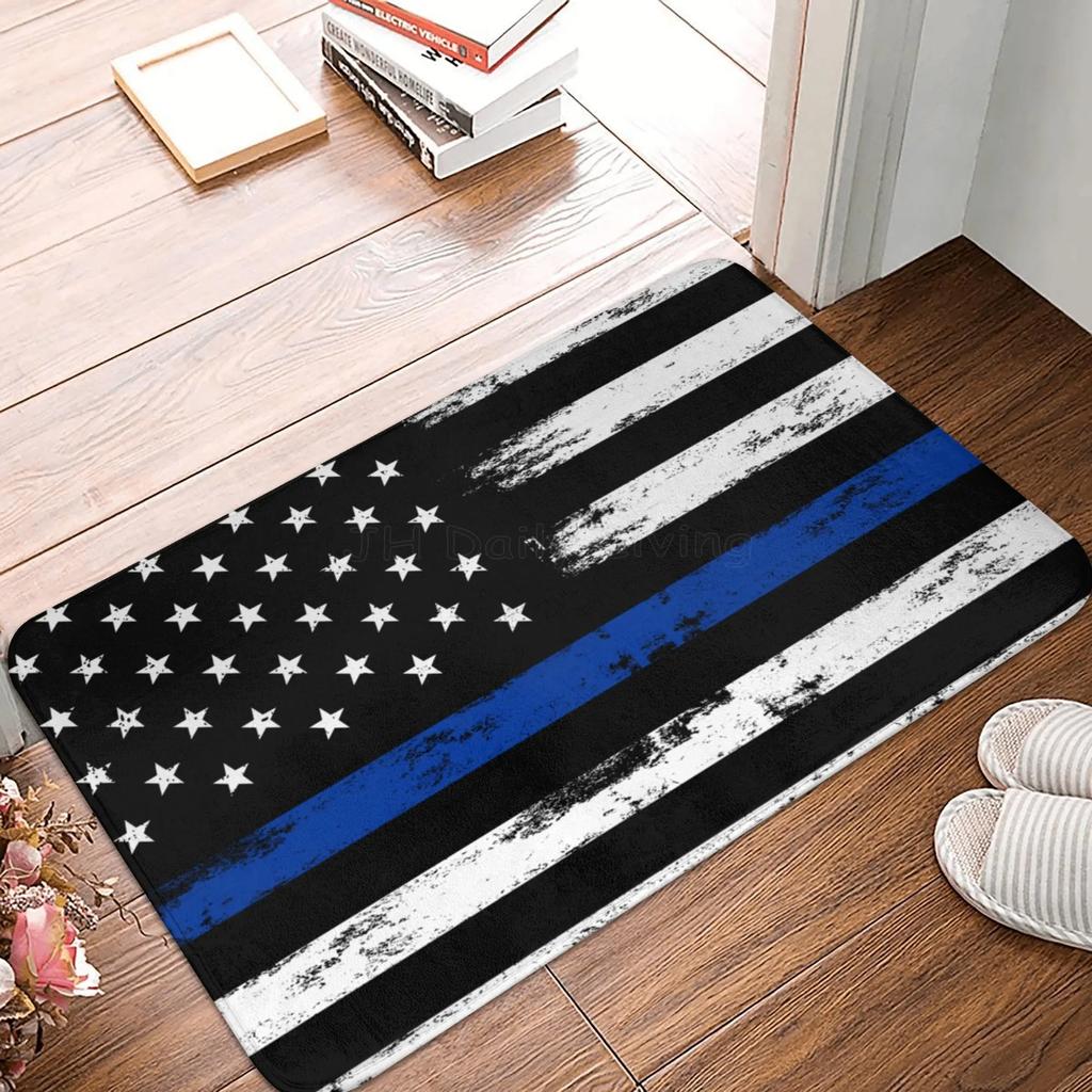 Retro American Flag Patriotic Entrance Door Mat Welcome Floor Mat for Indoor Apartment Home Office Durable Anti-Slip Rugs Decor