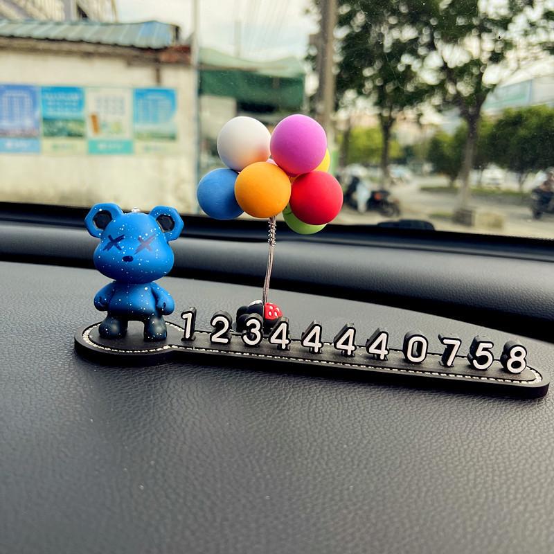 Violent Polychrome Bear Car Phone Number Plate Decorative Cartoon Ornament Car