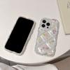 Epoxidharz Hülle mit floralem Diamantmuster für iPhone 17 Pro Max, kompatibel mit Apple 16, neue 14/15 transparente Hülle