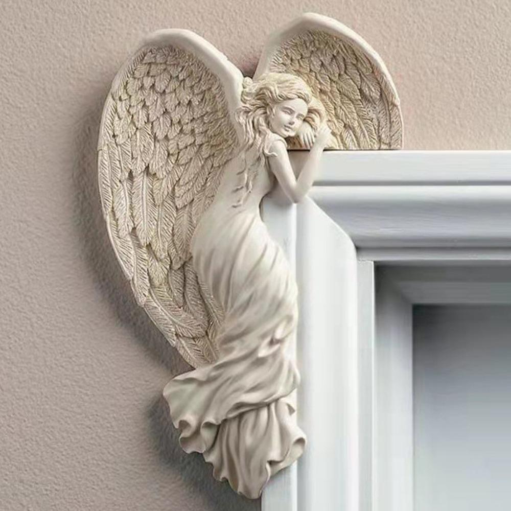 1 pc Angel Wings Angel Door Frame Decoration Resin Guardian Angels Craft Door Frame Ornament Left Right Wings Goddess Decoration