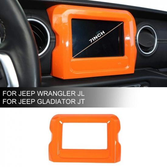 Zentrales Navigations-GPS-Panel-Zierleistenabdeckung für 18+ Jeep Wrangler JL Rubicon