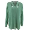 Damen Übergröße Doppel-V-Ausschnitt Strickpullover Einfarbige Lockere Elegante Pendler-Strickjacke Herbst Winter Oberteil