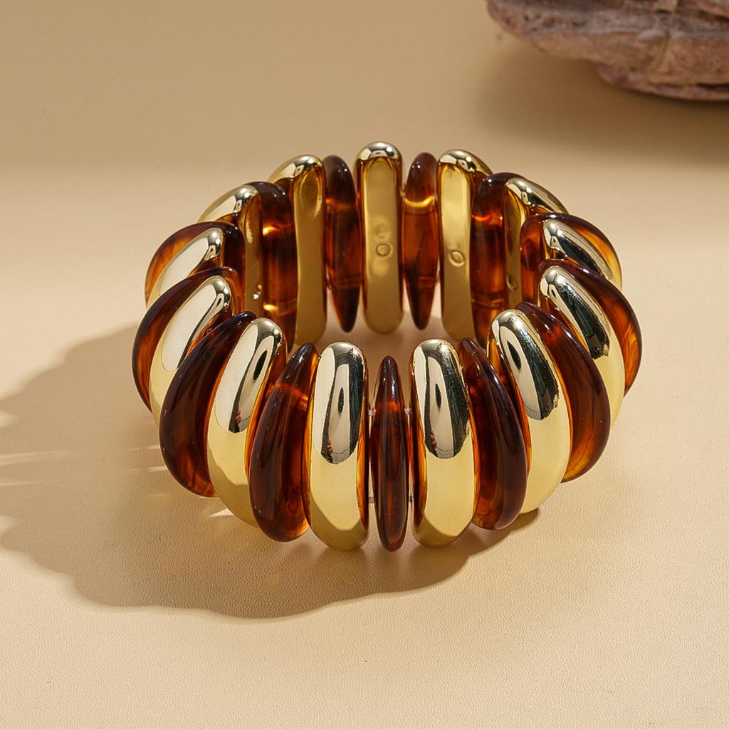 Acryl Geometrisch Rund Spleiß Elastisches Seil Armband Böhmischer Schmuck