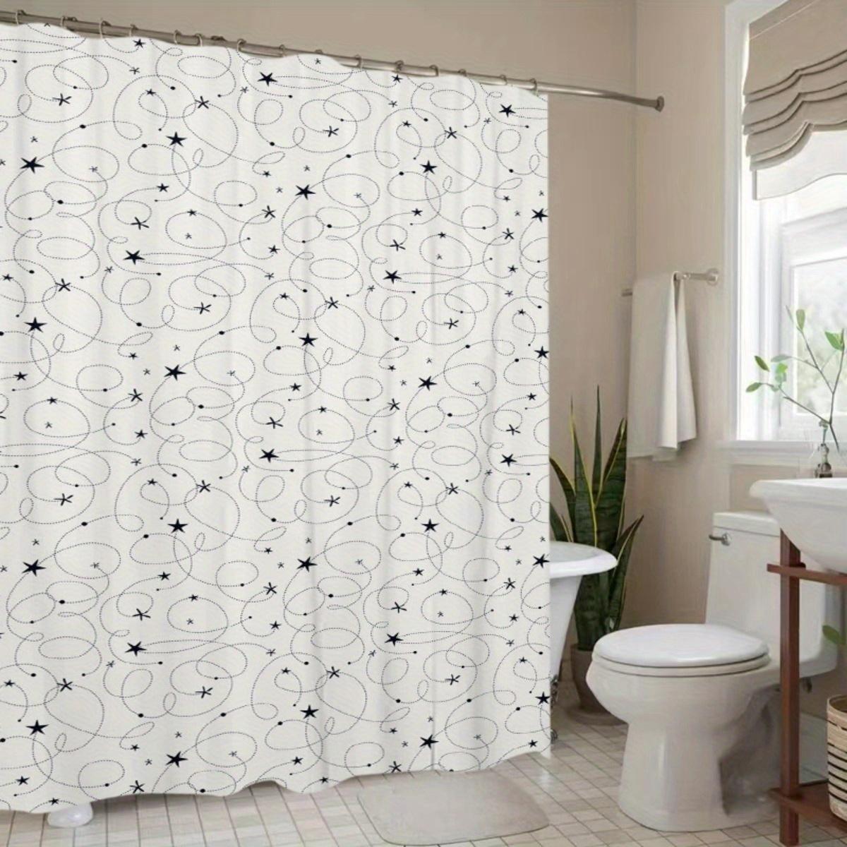 

Swirling Stars Curtain - Polyester, Metal Grommets, Machine Washable, Modern Design W60H190(CM)-1 Pcs