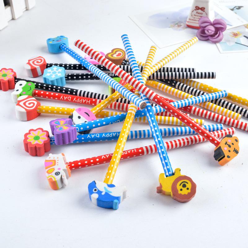Matite HB Cartoon per Bambini con Gomme - Carini Regali Premio per le Feste per la Scuola Elementare.