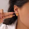 Korean-Style Gold-Plated Bow Stud Earrings: Titanium Steel, Fashionable Design
