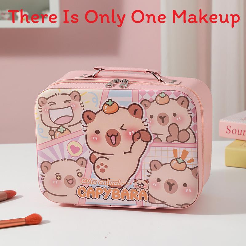 Cute Cartoon Makeup Bag With Large Capacity And Mirror For Daily Travel And Gift
