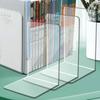 18x12x12cm Estante de Livros de Acrílico Vidro Orgânico Suporte de Livros em L Suporte de Livros Espessado Antiderrapante Rack de Armazenamento e Organização de Mesa Material de Estudo