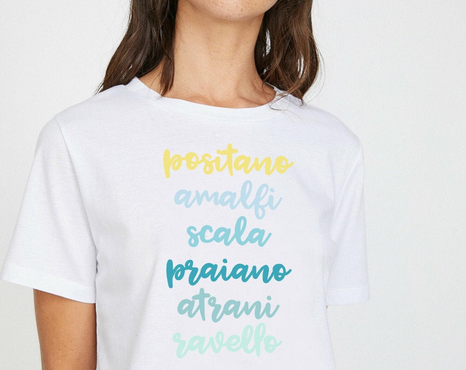 Amalfi Coast Tee, Amalfi Coast Shirt, Positano, Amalfi, Scala, Praiano, Atrani, Ravello, Italian Summer, Italian Coast, Souvenir, Gift L