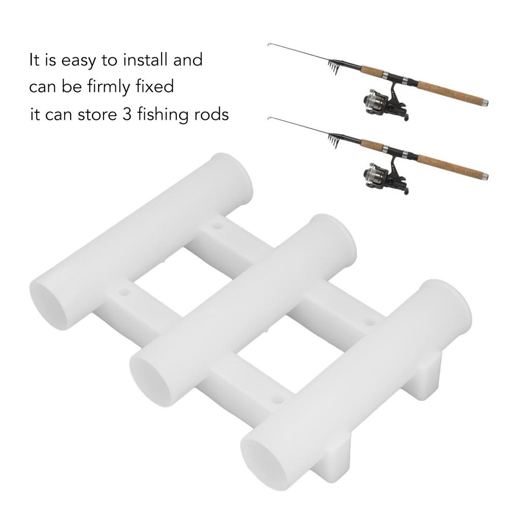 Fishing Rod Holder ABS 3 Tubes Rod Rack Bracket Fishing Accessories for Freshwater Seawater Kayak Yacht