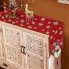 Tree Christmas Table Runner Red Linen Table Cover Long Xmas Desktop Decoration  Gifts