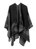 Black Print Cloak Winter Women Scarf Layers Poncho Elegant Lady Party Wrap Shawl Casual Warm Scarve Capa Para Mujer Pashmina New