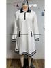 2026 Women's Casual Color Block Lapel Zipper Dress with Pockets